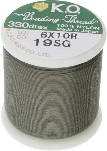 Vista 20 de KO Hilo de nailon para cuentas, color verde manzana, japonés previamente encerado 100% nailon, 330TEX, resistente a enredos, carrete de 50 m / 55