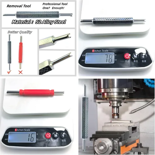 Vista 2 de Kit surtido de núcleo de válvula de aire acondicionado de automóvil, 100 unidades, herramienta de extracción de núcleo de válvula de CA, A/C R12