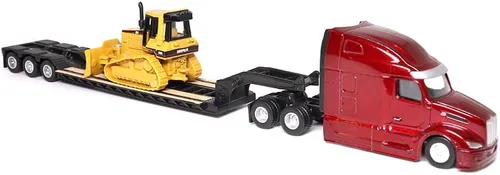 Vista 12 de Diecast Masters 1/87 Caterpillar CT660 Cabina Diurna con Remolque Lowboy y Excavadora Hidráulica 315C L 84415