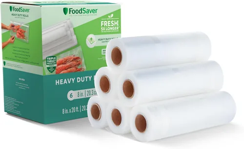 Vista 15 de FoodSaver Rollos selladores al vacío resistentes, paquete de 2 rollos XL de 11 pulgadas x 16 pies (32 pies en total), se expande a 14 pulgadas
