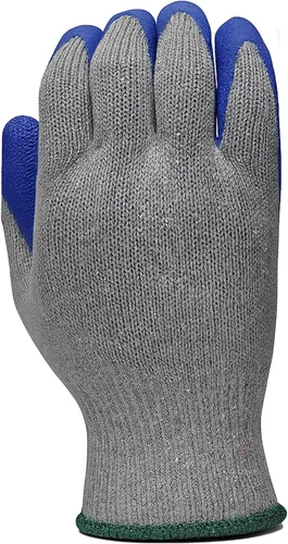 Vista 5 de G & F Products G & F - Guantes de trabajo con revestimiento de látex de goma para construcción, azul, patrón arrugado, para hombre