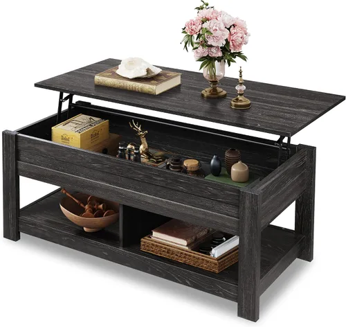 Vista 16 de WLIVE Mesa de Centro, Mesa de Centro de 39" con Tapa Elevable con Compartimento Oculto, Estante de Almacenamiento y Tapa Elevable para Hogar, Sala