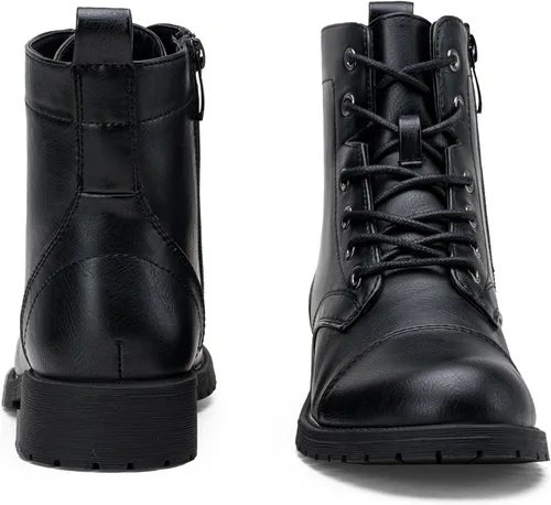 Vista 7 de Vepose Botines de moda para mujer, botines de tacón bajo con cordones para mujer