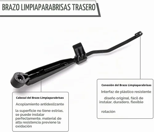Vista 4 de Juego de tuercas de brazo y escobilla de limpiaparabrisas trasero de repuesto para Jeep Liberty 2002-2007, conjunto de limpiaparabrisas