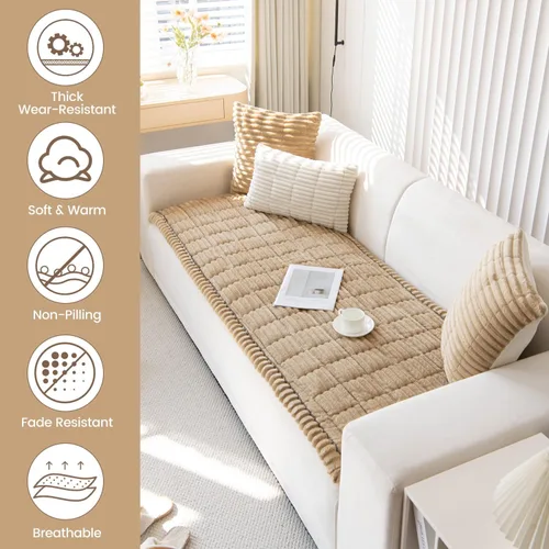 Vista 3 de OTOB Funda de sofá para perros, lavable, antideslizante, divertida funda para sofá para mascotas, protector de muebles suave y acogedor, apto