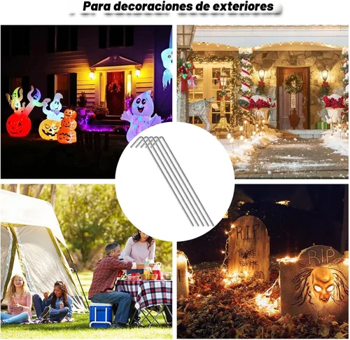 Vista 6 de FEED GARDEN Estacas de tienda de campaña de 7 pulgadas, paquete de 18 estacas inflables para decoración al aire libre, clavijas de metal