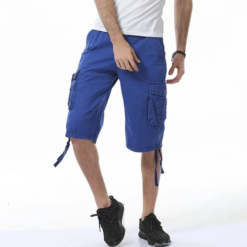 Vista 24 de Leward Pantalones cortos cargo de sarga de algodón para hombre, ligeros para exteriores