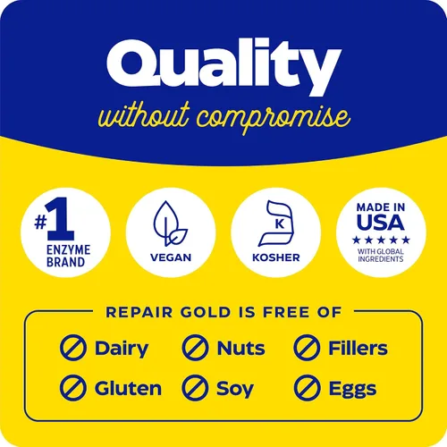 Vista 7 de Enzymedica Repair Gold para hombres y mujeres - Suplemento de enzimas proteolíticas con bromelina, proteasa, serrapeptasa y más, suplemento de apoyo
