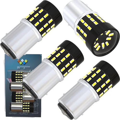 Vista 23 de BAU15S PY21W 1156PY 7507 7510 9507 Bombillas LED súper brillantes color amarillo ámbar de 54 SMD 3014 12V-24V para indicadores de posición, luz