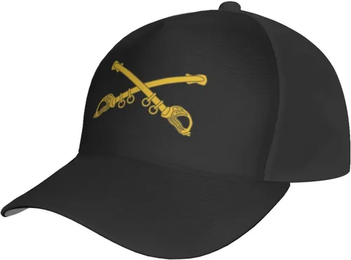 Vista 2 de Us Cavalry Branch Insignia Gorra de béisbol para hombre y mujer, gorra de béisbol ajustable, informal, transpirable, para exteriores, gorra