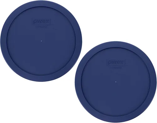 Vista 5 de Pyrex 7402-PC 6/7 Cup Tapa de repuesto redonda de plástico para almacenamiento de alimentos, color azul oscuro, fabricada en Estados Unidos