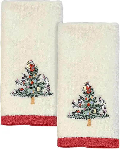 Vista 5 de Spode - Toalla de baño, toalla de algodón suave y absorbente, colección de árbol de Navidad