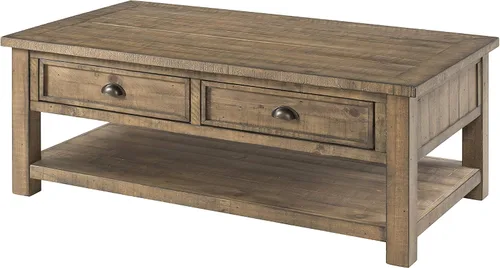 Vista 14 de Martin Svensson Home Monterey - Mesa de centro rústica de madera maciza Negro con tapa marrón
