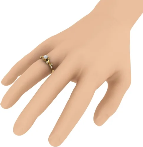 Vista 4 de FINEROCK Anillos de compromiso de diamantes de 15 quilates en oro de 10 quilates