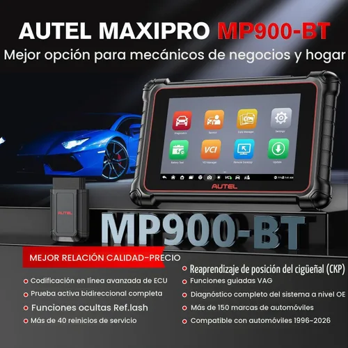 Vista 3 de Autel Scanner MaxiPRO MP900-BT Herramienta bidireccional de codificación ECU w/$60 MV108S DoIP & CAN FD, 2026 MP900BT Up of MP900 MK900BT MP808BT