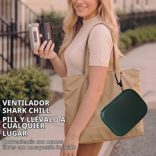 Vista 2 de Hard Carrying Case Compatible with Shark ChillPill Fan Accessories Green