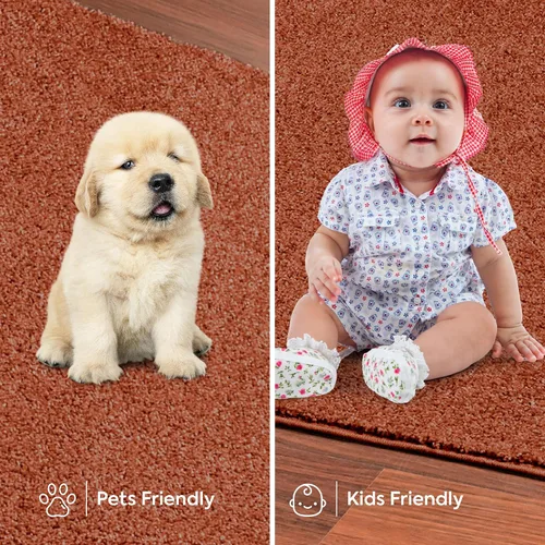 Vista 7 de Ambiant Alfombras de Área de Color Sólido Aptas para Mascotas Óxido - 2' Redonda, Interior, Resistente a Manchas y Decoloración, Perfecta para Sala