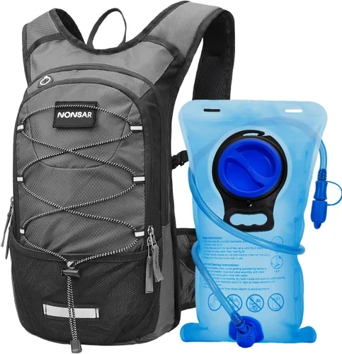 Vista 11 de NONSAR Mochila de hidratación, mochila de senderismo con vejiga de agua de 3 L, paquete de hidratación de aislamiento ligero, mochila de agua