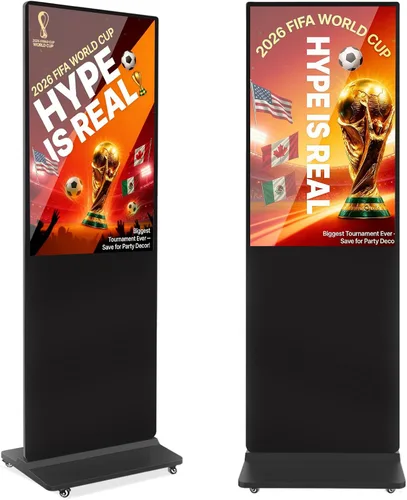 Vista 24 de Pantalla LCD IPS de 32 pulgadas para señalización digital interior, quioscos digitales de pie interactivos con WiFi, entrada HDMI/USB, reproductor