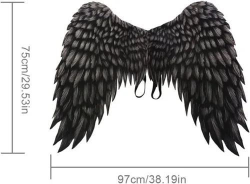Vista 5 de Ochine Disfraz de alas de ángel plegable para decoración de Halloween alas de ángel regalo para niños y adultos