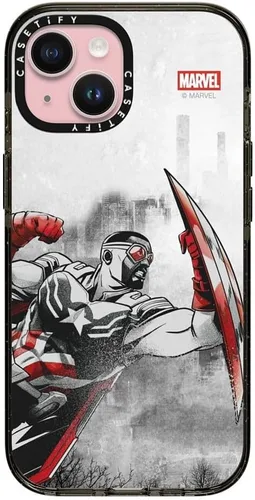 Vista 89 de CASETiFY Funda para iPhone Air, compatible con MagSafe Marvel VS CoLab Protección contra caídas de grado militar 4x de 8.2 pies Funda Capitán