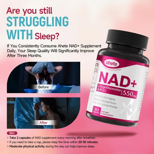 Vista 4 de Suplemento NAD con L-ergotioneína, PQQ, vitamina B6 y suplemento NMNH - para salud celular, apoyo energético y envejecimiento saludable para mujeres