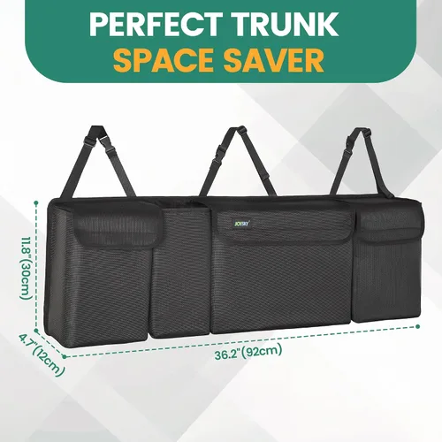 Vista 2 de JOYSKY Organizador Colgante para Maletero, Organizador para Asiento Trasero de SUV, Camioneta, MPV, Bolsa de Almacenamiento de Vehículo de Gran