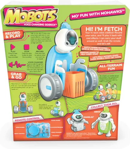 Vista 3 de HEXBUG MoBots Fetch - Kit de robot de grabación y parlante con control remoto con luces de motor y sonido, juguetes educativos interactivos