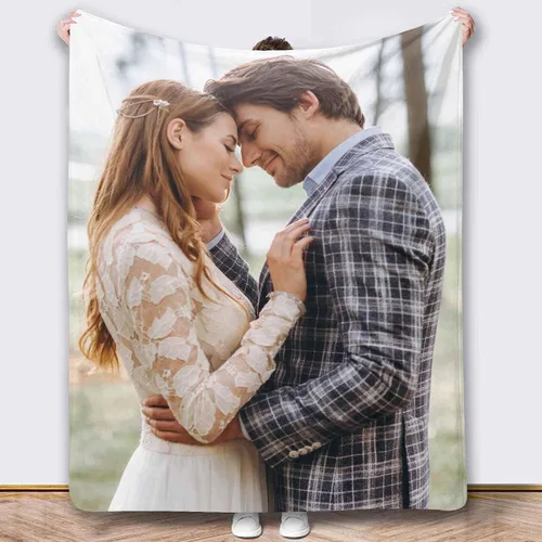 Vista 9 de Mantas de fotos personalizadas, 10 fotos personalizadas, mantas de imagen personalizadas, regalos para hermana, papá, mamá, hija, hijo