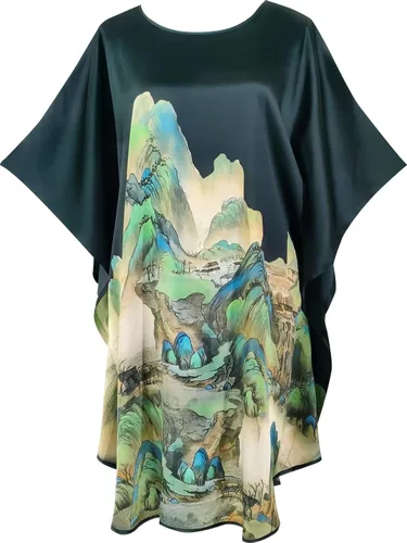 Vista 35 de Pijama de seda 100% para mujer, batas de baño de seda para mujer, batas de kimono de seda, batas de baño con mangas de muñeca, estampado floral