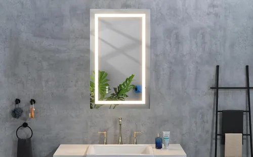 Vista 3 de 40 x 26 luces LED espejo montado en la pared para baño con alto lumen+antivaho control por separado + función de atenuación