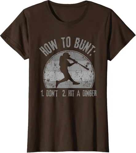 Vista 21 de Cómo Bunt Don't Hit A Dinger - Camiseta divertida de béisbol y sóftbol, Negro, S
