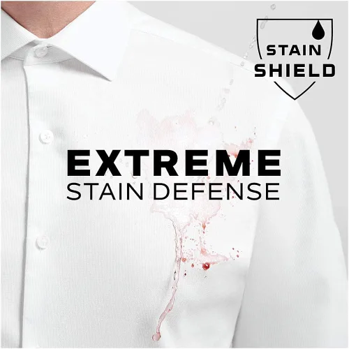Vista 4 de Van Heusen Camisa de vestir para hombre de ajuste regular con escudo de manchas elástico