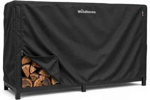 Vista 9 de Woodhaven Cubierta completa impermeable de 3 pies – Cubre 1/8 cable de leña al aire libre – Vinilo reforzado con correas de apertura frontal