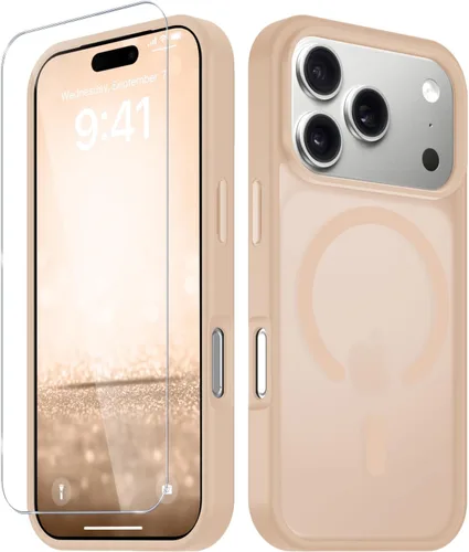 Vista 370 de Funda para Google Pixel 10 Pro XL, cubierta magnética mate, color negro Fit for MagSafe, Screen Protector included, Shockproof Military Grade