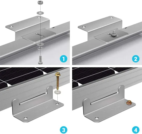 Vista 5 de Renogy Soportes de montaje en Z para panel solar, aluminio ligero, construcción libre de corrosión para RVs, remolques, barcos, yates, pared y otra