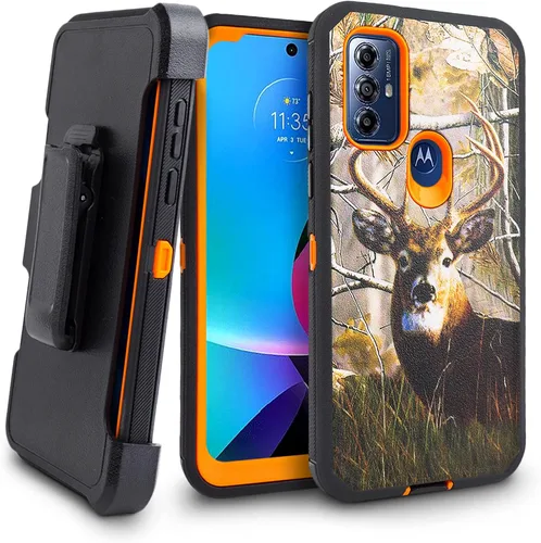 Vista 10 de Funda para Motorola Moto G Play (2023), Moto G Power (2022), con funda de clip para cinturón, protección de cuerpo completo resistente, protector