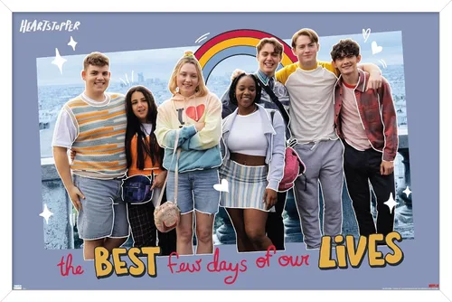 Vista 14 de Netflix Heartstopper: Season 2 - Póster de pared de Best Few Days, 22.4 pulgadas de largo x 14.7 pulgadas de ancho, versión enmarcada de madera