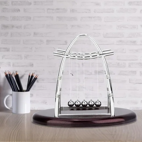 Vista 4 de Newtons - Bolas de equilibrio para cuna, bolas cinéticas oscilantes, bolas de equilibrio educativas de física, bolas de equilibrio de escritorio