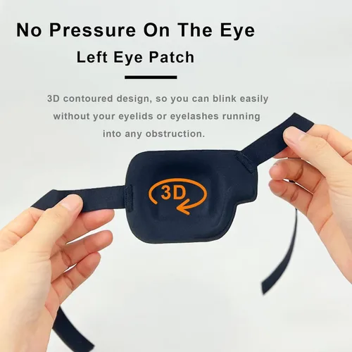 Vista 4 de Parche para ojos 3D, parches médicos para adultos y niños, parches para ojos perezosos para ambliopía 3D para ojo izquierdo