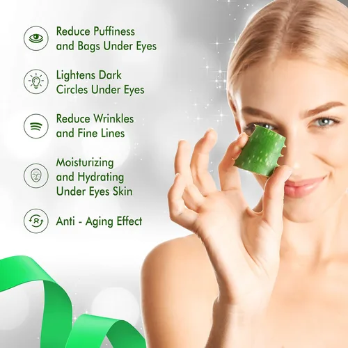 Vista 4 de Mascarilla de tratamiento de ojos de aloe vera (30 pares) reduce la hinchazón, las arrugas, la hinchazón y las bolsas debajo de los ojos, aclara