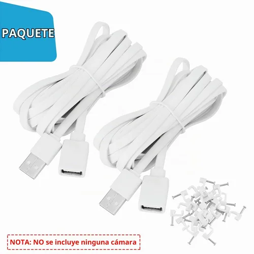 Vista 7 de UYODM Paquete de 2 cables de extensión USB de 10 pies/3 M compatibles con WYZE Cam V3/V2/V4, WYZE Cam Pan V3/V3 Pro/V2, cable de carga impermeable