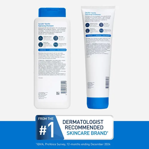 Vista 9 de CeraVe Juego de Champú y Acondicionador Hidratante Suave, Con Ceramidas, Niacinamida y Ácido Hialurónico Para Cabello y Cuero Cabelludo Suaves