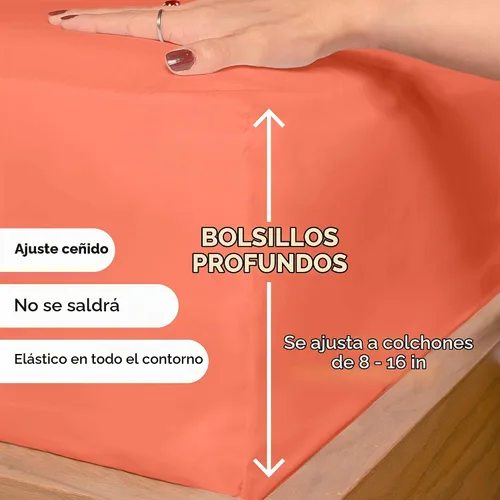 Vista 3 de ROYALE LINENS Juego de sábanas de 3 piezas para cama individual - Ropa de cama de microfibra cepillada suave de 1800 hilos - 1 sábana bajera