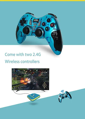 Vista 5 de F.JOIAMLL Pawky Box Video Game Console with built-in 50,000+ games, home game console, 2 controllers, support NESNEOGEODCN64PS1PSP, WiFiLAN, best