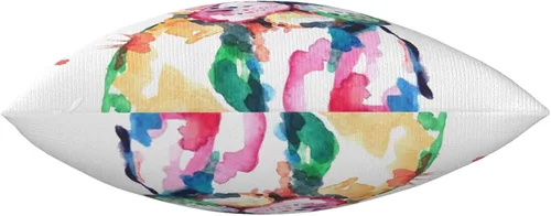 Vista 4 de VARUN Fundas de almohada creativas multicolor de bulldog francés en acuarela, cachorro, pintura artística, fundas de almohada cuadradas