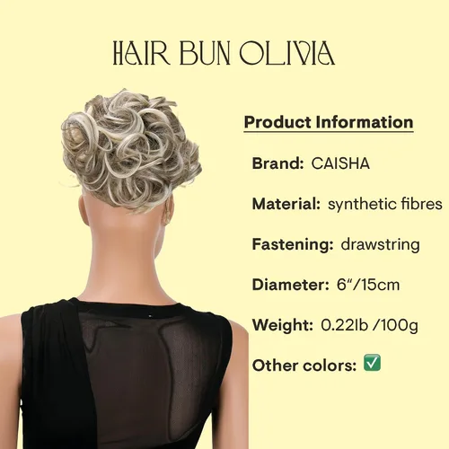 Vista 2 de CAISHA Moño Hairpiece Cola de caballo Topknot Hepburn-Bun Scrunchie Updo Ash Brown Light Blonde Mix HK124