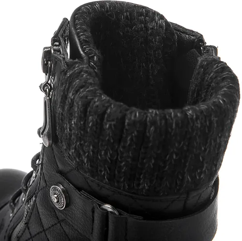 Vista 3 de GLOBALWIN Botas de combate para mujer, botas de combate de moda, botas de otoño para mujer, tacón bajo cómodo