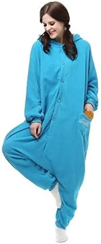 Vista 4 de ROYAL WIND Pijama unisex para adultos, disfraz de Halloween para mujeres, hombres y adolescentes, color azul