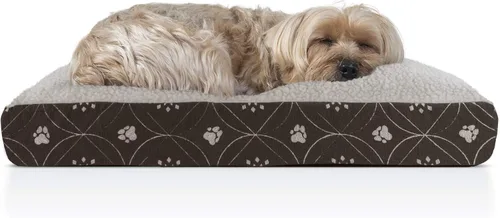 Vista 34 de Furhaven - Cama para perros y gatos, cojín de lujo, diseño rectangular tradicional, cama para mascotas con funda extraíble para perros y gatos